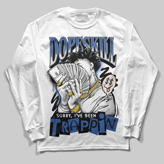 Jordan 1 Low Travis Scott x Fragment DopeSkill Long Sleeve T-Shirt Sorry I've Been Trappin Graphic Streetwear - White