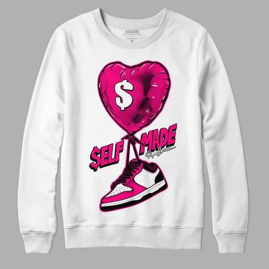 Jordan 1 Low GS “Fierce Pink” Dopeskill Sweatshirt Self Made Graphic Streetwear - White 