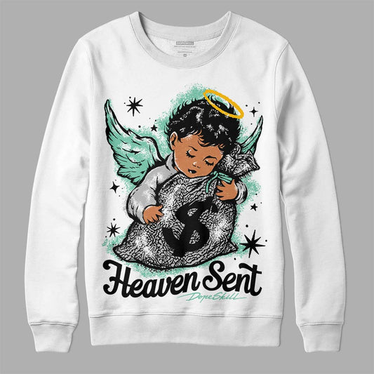 Jordan 3 "Green Glow" DopeSkill Sweatshirt Heaven Sent Graphic Streetwear - White 