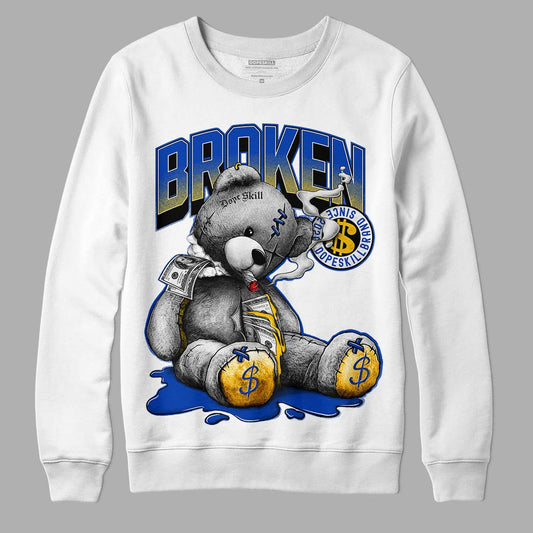 Jordan 14 “Laney” DopeSkill Sweatshirt Sick Bear Graphic Streetwear - White