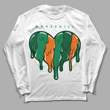 Green Sneakers DopeSkill Long Sleeve T-Shirt Slime Drip Heart Graphic Streetwear - White