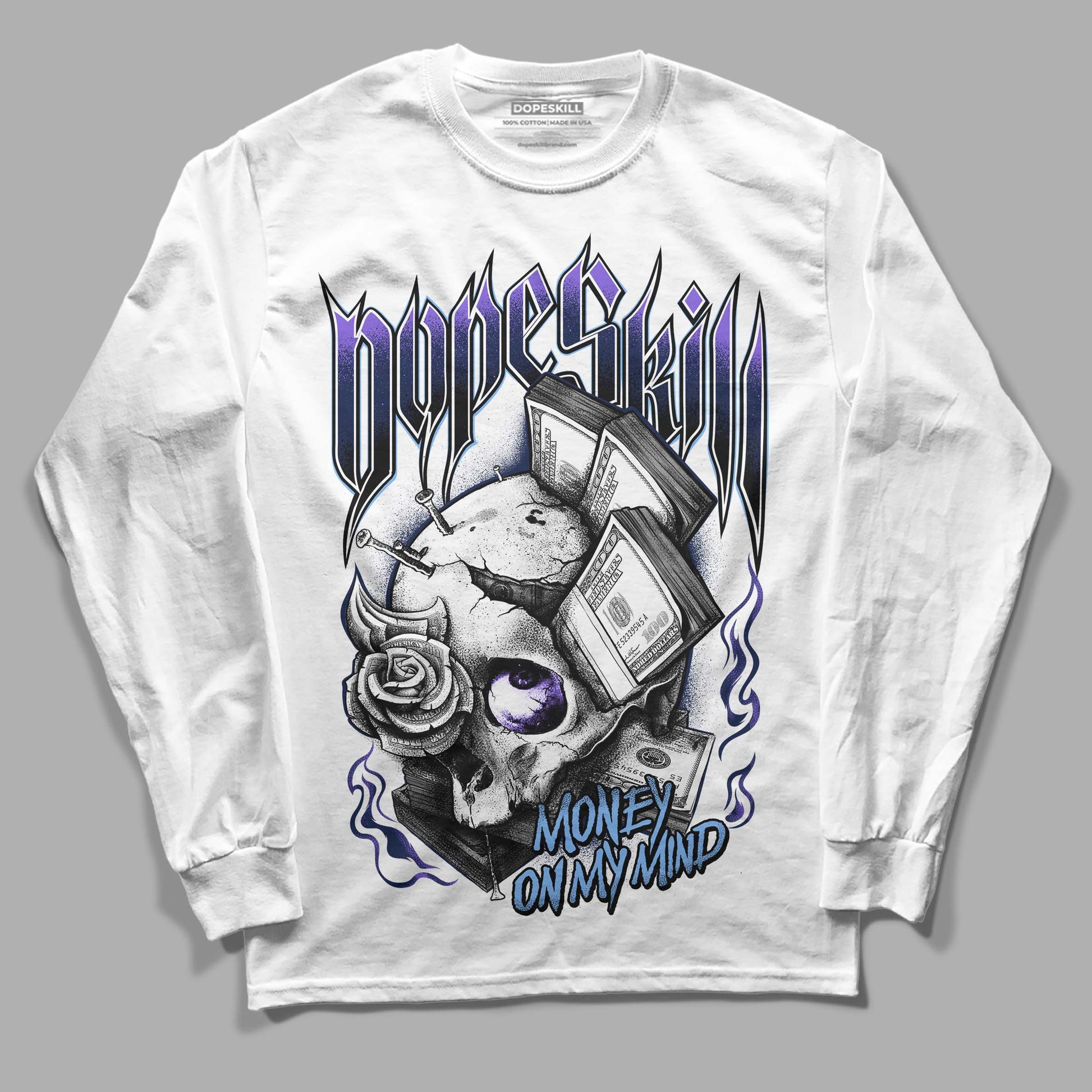 Jordan 5 SE “Georgetown” DopeSkill Long Sleeve T-Shirt Money On My Mind Graphic Streetwear