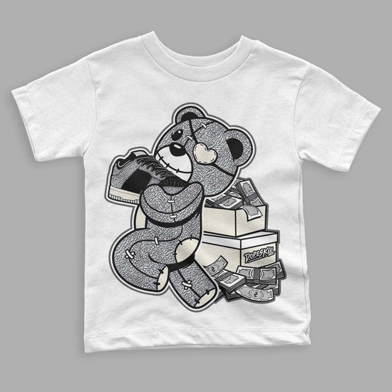 Jordan 1 Retro Low OG Black Cement DopeSkill Toddler Kids T-shirt Bear Steals Sneaker Graphic Streetwear - White