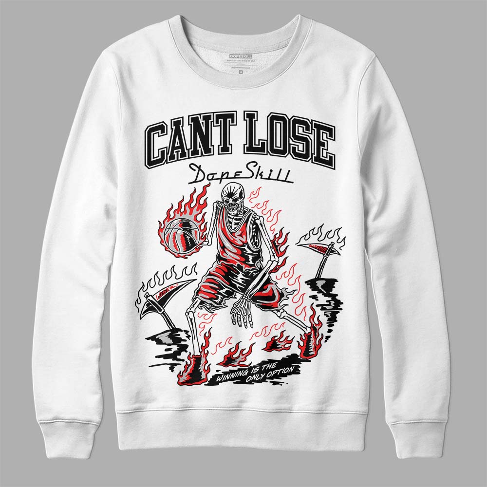 Jordan Spizike Low Bred DopeSkill Sweatshirt Cant Lose Graphic Streetwear - White 