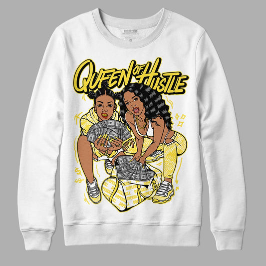 Jordan 11 Low 'Yellow Snakeskin' DopeSkill Sweatshirt Queen Of Hustle Graphic Streetwear - White