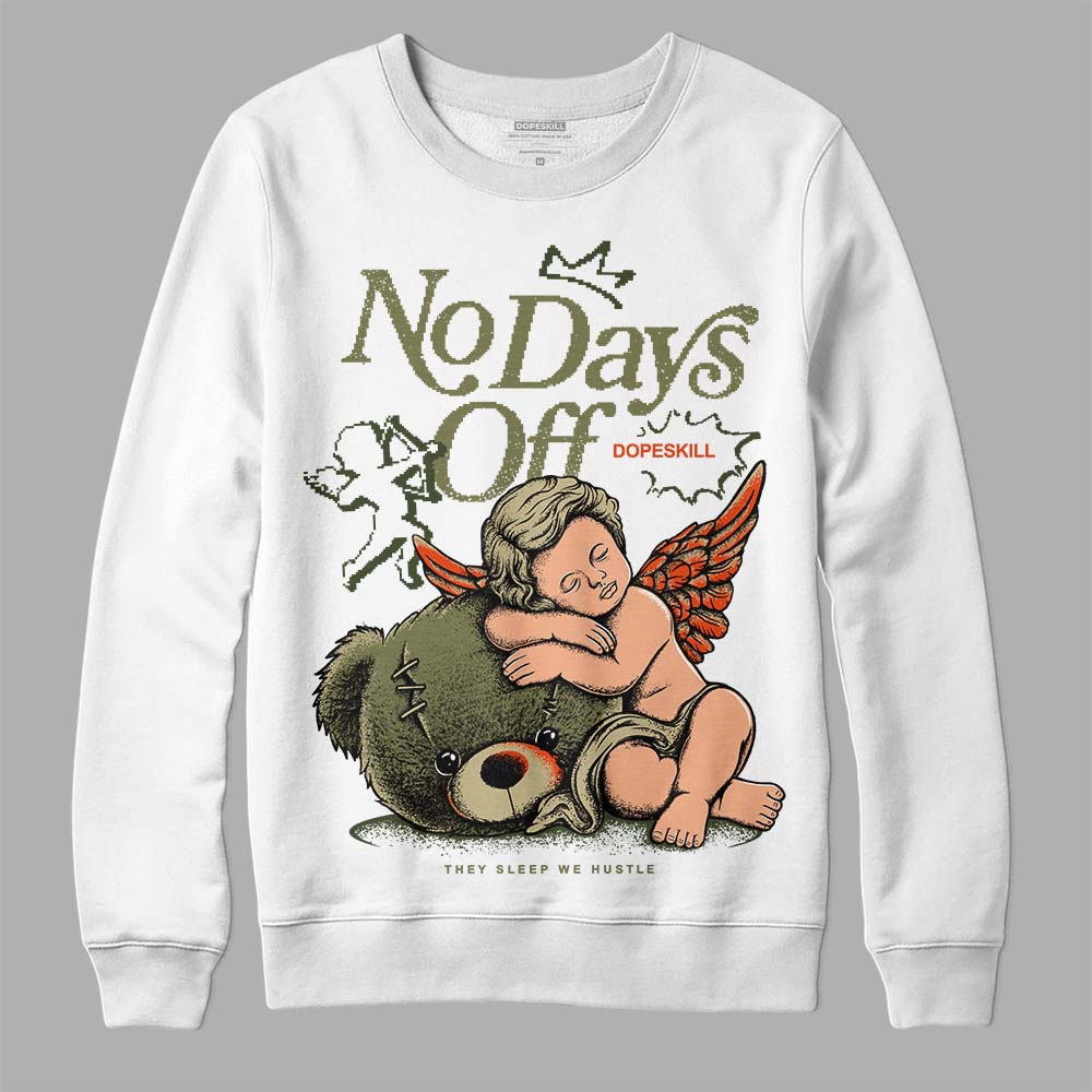 Olive Sneakers DopeSkill Sweatshirt New No Days Off Graphic Streetwear - White