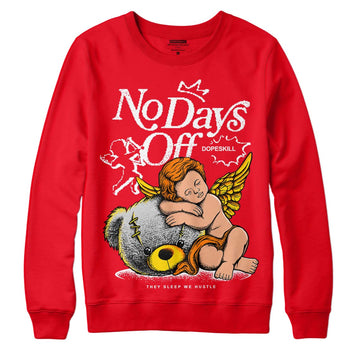 Jordan 4 Red Thunder DopeSkill Sweatshirt New No Days Off Graphic Streetwear