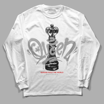 Grey Sneakers DopeSkill Long Sleeve T-Shirt Queen Chess Graphic Streetwear - White