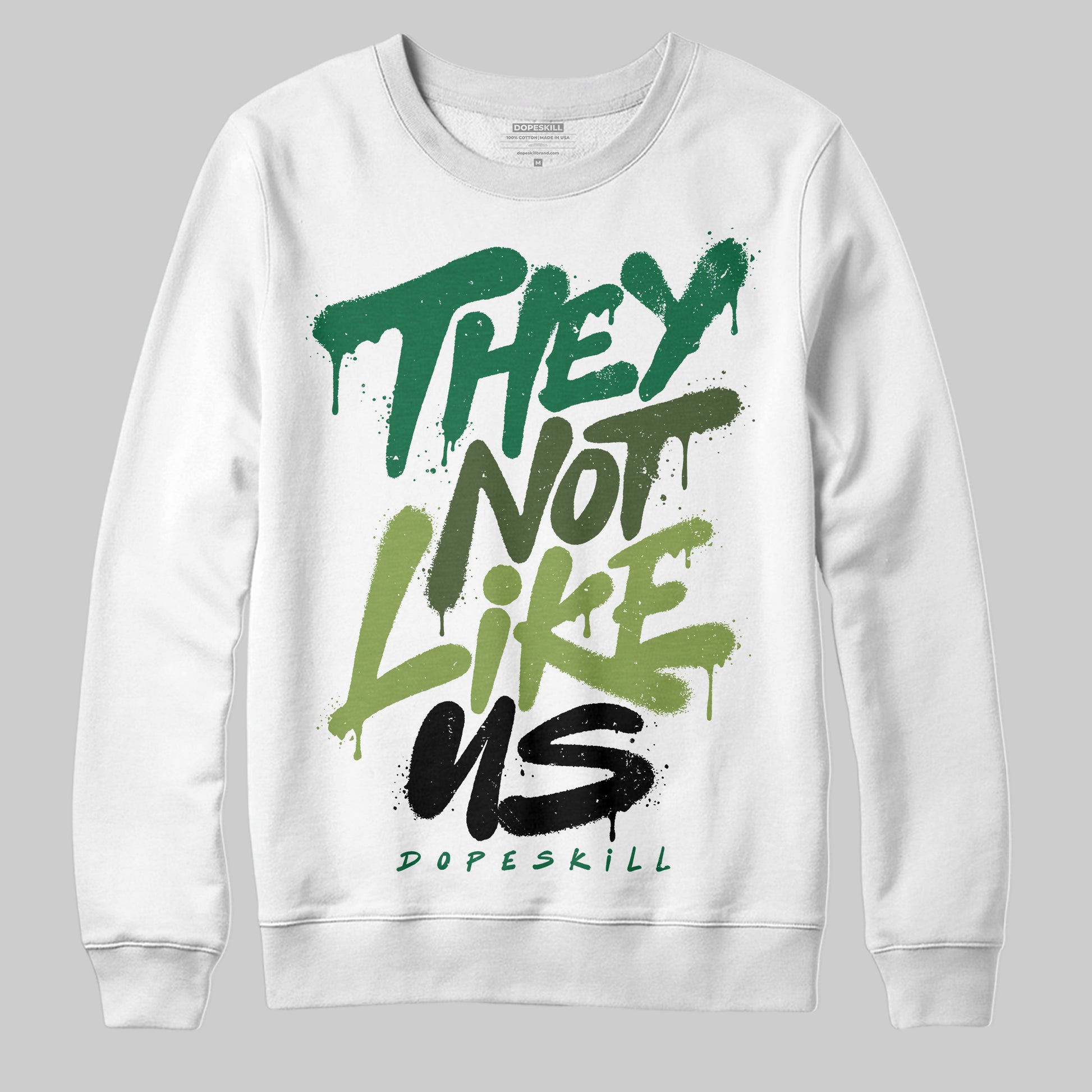 Foamposite Pro 'Pine Green' DopeSkill Sweatshirt They Not Like Us Graphic Streetwear  White
