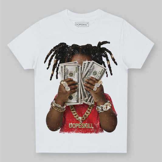 Red Sneakers DopeSkill Toddler Kids T-shirt Rich Youth Graphic Streetwear  - White