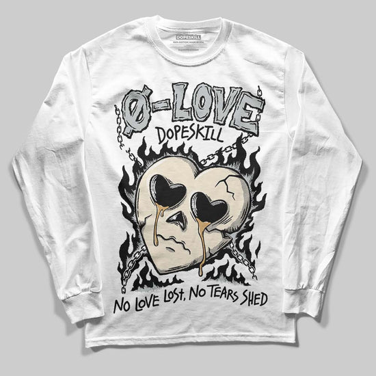 Jordan 5 Retro Reverse Metallic DopeSkill Long Sleeve T-Shirt Crying Heart Graphic Streetwear - White