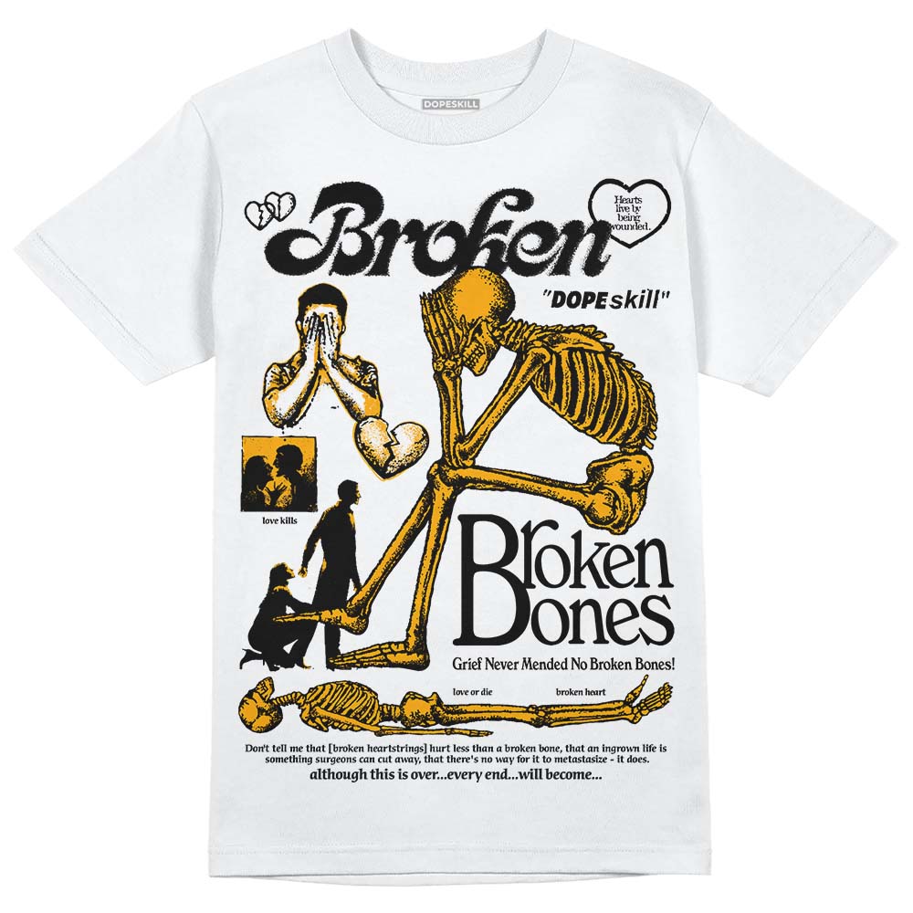 Jordan 12 Retro Black Taxi DopeSkill T-Shirt Broken Bones Graphic Streetwear - White 