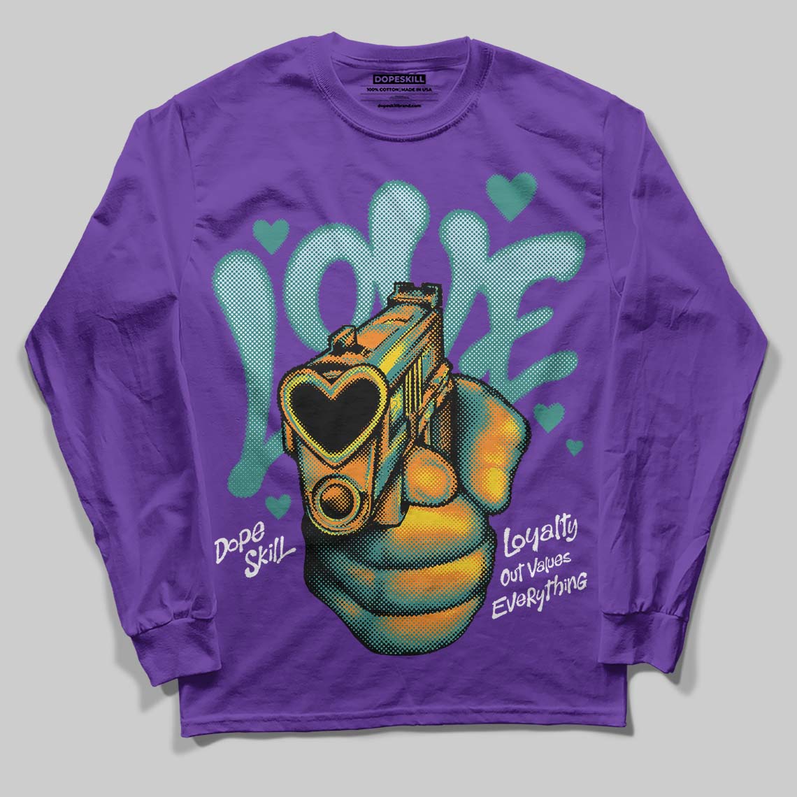 Jordan 5 OG “Grape” DopeSkill Long Sleeve T-Shirt Love Shot Graphic Streetwear - Purple 