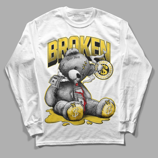Jordan 4 Tour Yellow Thunder DopeSkill Long Sleeve T-Shirt Sick Bear Graphic Streetwear - White