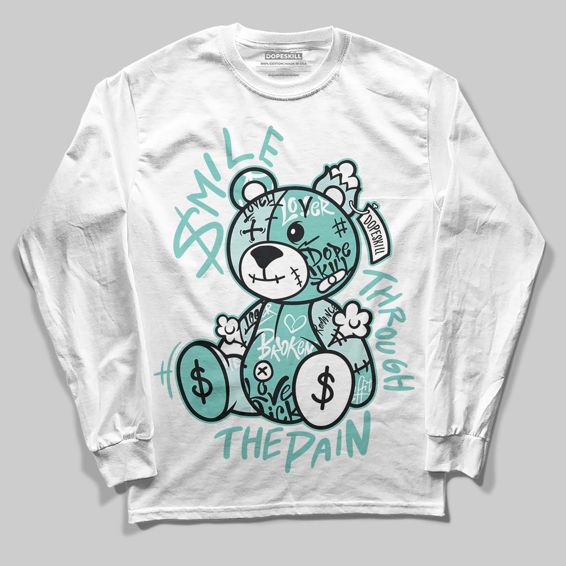 Jordan 11 Low "Igloo" DopeSkill Long Sleeve T-Shirt Smile Through The Pain Graphic Streetwear - White