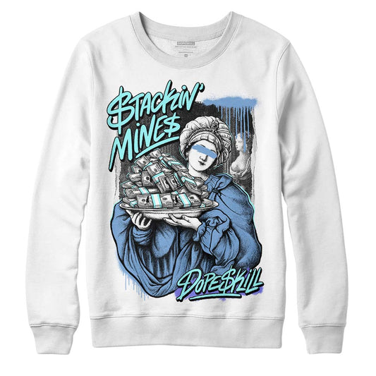 University Blue Sneakers DopeSkill Sweatshirt Stackin Mines Graphic Streetwear - White