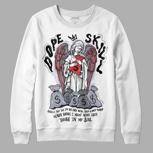 Jordan 4 “Bred Reimagined” DopeSkill Sweatshirt Angels Graphic Streetwear - White 