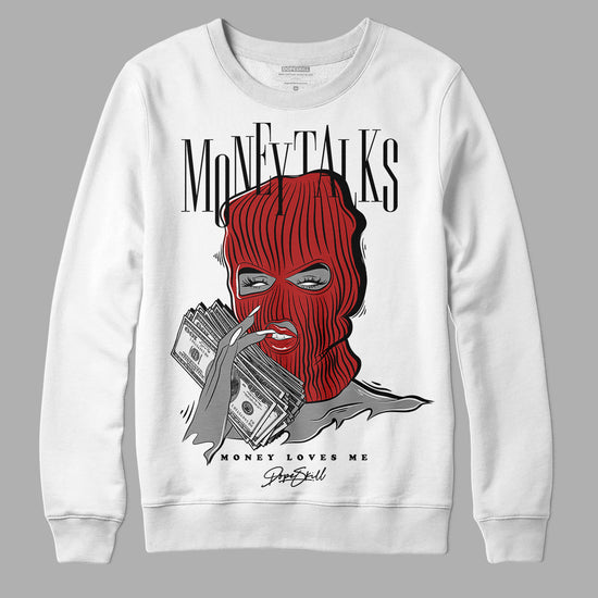 Jordan 14 "Black/White" DopeSkill Sweatshirt Money Talks Graphic Streetwear - White