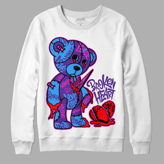 PURPLE Sneakers DopeSkill Sweatshirt Broken Heart Graphic Streetwear - White