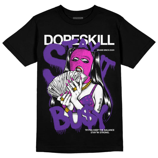 PURPLE Sneakers DopeSkill T-Shirt Stay It Busy Graphic Streetwear - Black