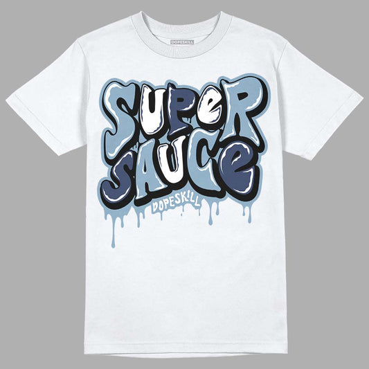 Jordan 1 Mid Diffused Blue DopeSkill T-Shirt Super Sauce Graphic Streetwear - White