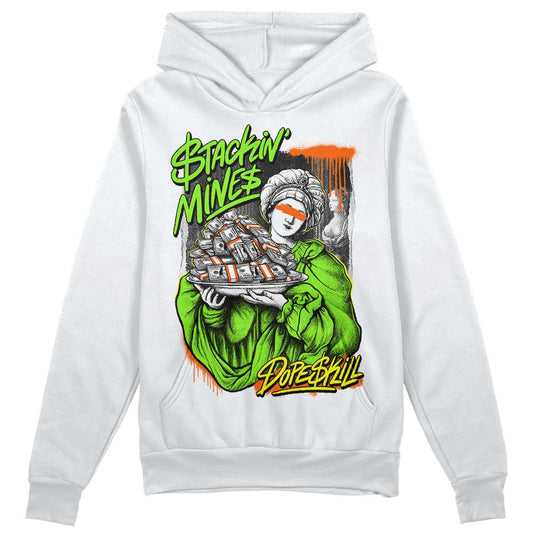 Neon Green Sneakers DopeSkill Hoodie Sweatshirt Stackin Mines Graphic Streetwear - White