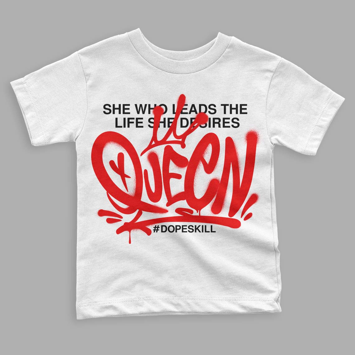 Jordan 12 “Cherry” DopeSkill Toddler Kids T-shirt Queen Graphic Streetwear - White 