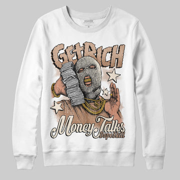 Jordan 4 Retro Cozy Girl DopeSkill Sweatshirt Get Rich Graphic Streetwear - White 