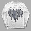 Jordan 14 Retro 'Stealth' DopeSkill Long Sleeve T-Shirt Slime Drip Heart Graphic Streetwear - White