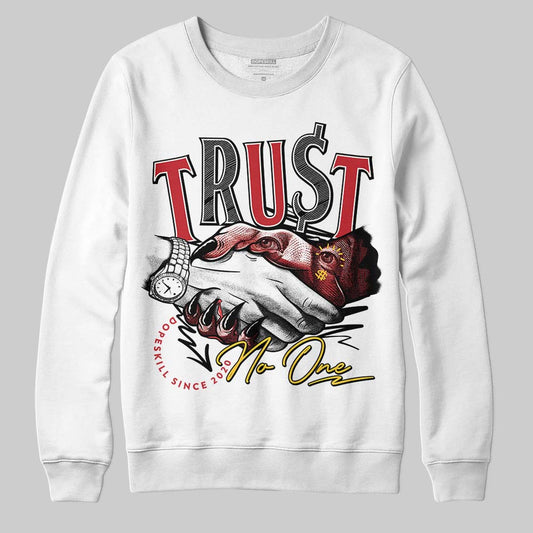 Jordan 14 Retro Ferrari (2025) DopeSkill Sweatshirt Trust No One Graphic Streetwear - White 