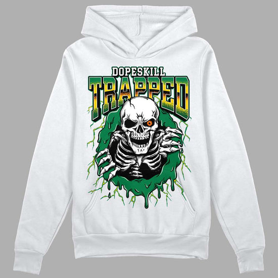 Green Sneakers DopeSkill Hoodie Sweatshirt Trapped Halloween Graphic Streetwear - White 