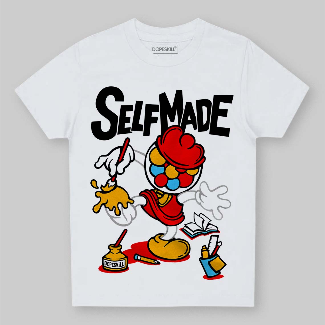 Red Sneakers DopeSkill Toddler Kids T-shirt Self Made Graphic Streetwear - White