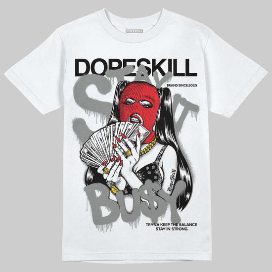 Rick Owens Leather Low Sneaker Black And Milk DopeSkill T-Shirt Stay It Busy Graphic Streetwear - White