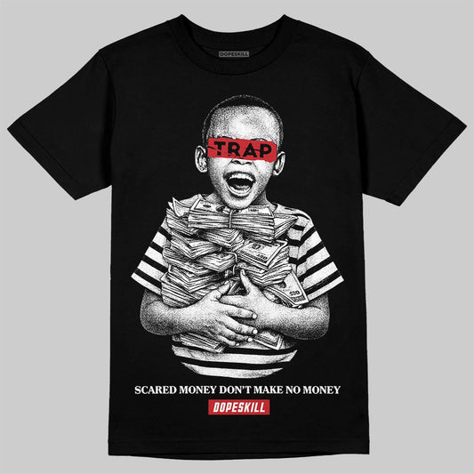 Black and White Sneakers DopeSkill T-Shirt Scared Money Don't Make No Money Graphic Streetwear - Black