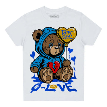 Royal Blue Sneakers DopeSkill Toddler Kids T-shirt Broken Bear Graphic Streetwear - White