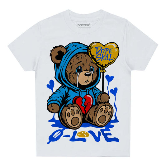 Royal Blue Sneakers DopeSkill Toddler Kids T-shirt Broken Bear Graphic Streetwear - White