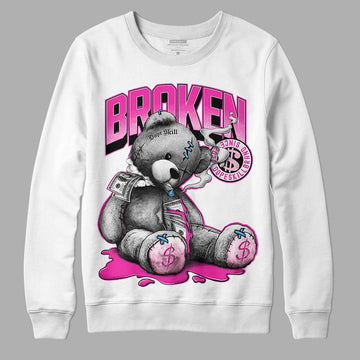 Pink Sneakers DopeSkill Sweatshirt Sick Bear Graphic Streetwear - White