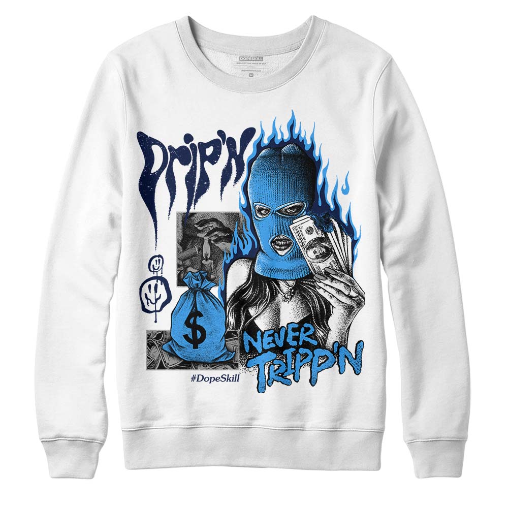 Jordan Spiz’ike Low “White/Obsidian” DopeSkill Sweatshirt Drip'n Never Tripp'n Graphic Streetwear - WHite