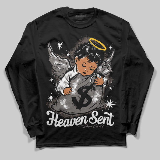 Jordan 4 Retro Cave Stone DopeSkill Long Sleeve T-Shirt Heaven Sent Graphic Streetwear - Black