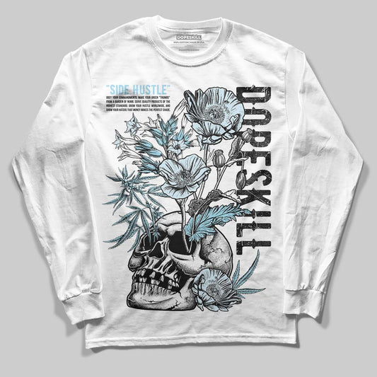 Vans Knu Stack Vintage Satin Dream Blue DopeSkill Long Sleeve T-Shirt Side Hustle Graphic Streetwear - White