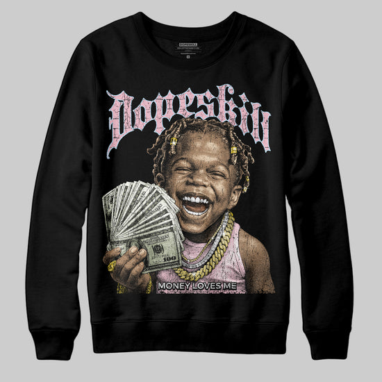 Jordan 4 Retro Valentine's Day (2026) (GS) DopeSkill Sweatshirt Money Loves Me Graphic Streetwear - Black