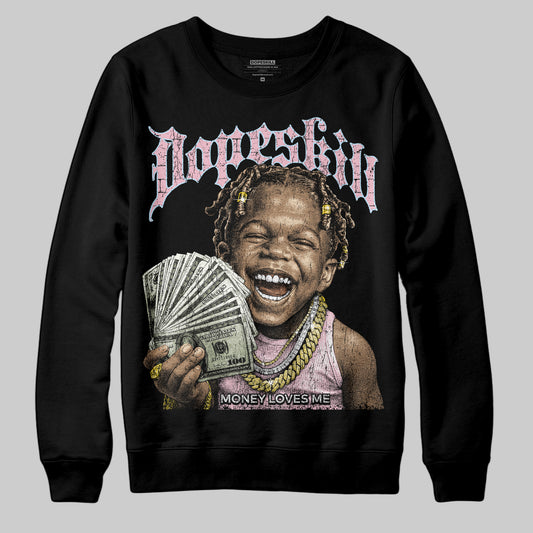 Jordan 4 Retro Valentine's Day (2026) (GS) DopeSkill Sweatshirt Money Loves Me Graphic Streetwear - Black