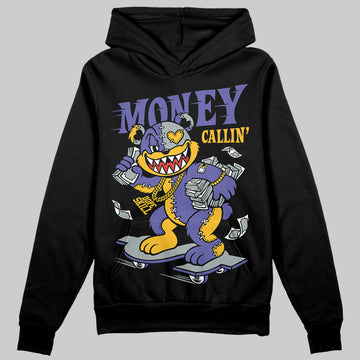 Jordan 4 Retro Lakers DopeSkill Hoodie Sweatshirt Money Callin' Graphic Streetwear - Black