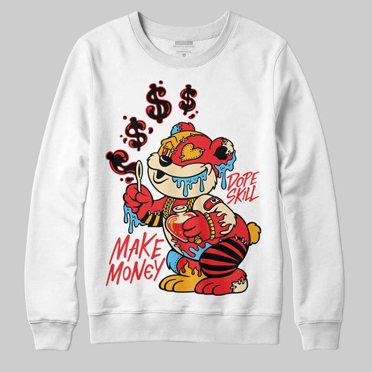 Red Sneakers DopeSkill Sweatshirt Make Money Graphic Streetwear - White