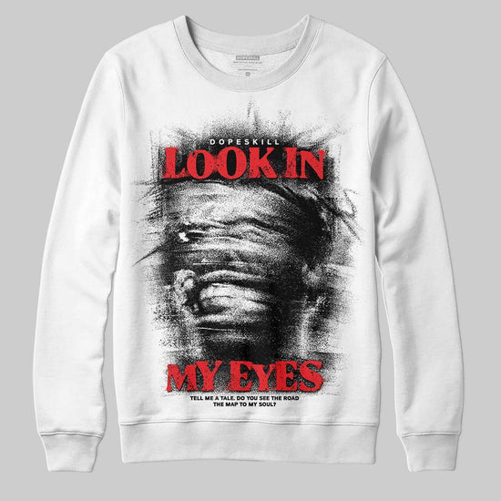 Black and White Sneakers DopeSkill Sweatshirt Look In My Eyes Graphic Streetwear - White 