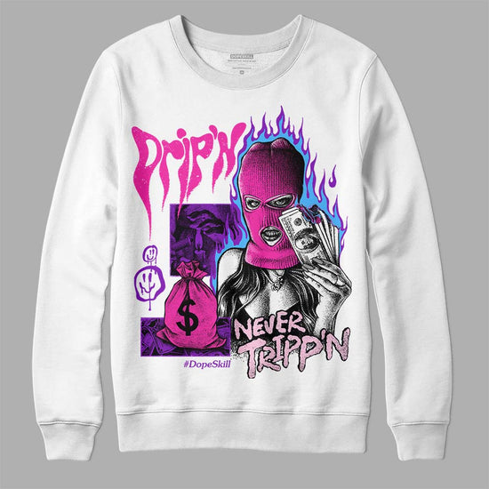 Pink Sneakers DopeSkill Sweatshirt Drip'n Never Tripp'n Graphic Streetwear - White