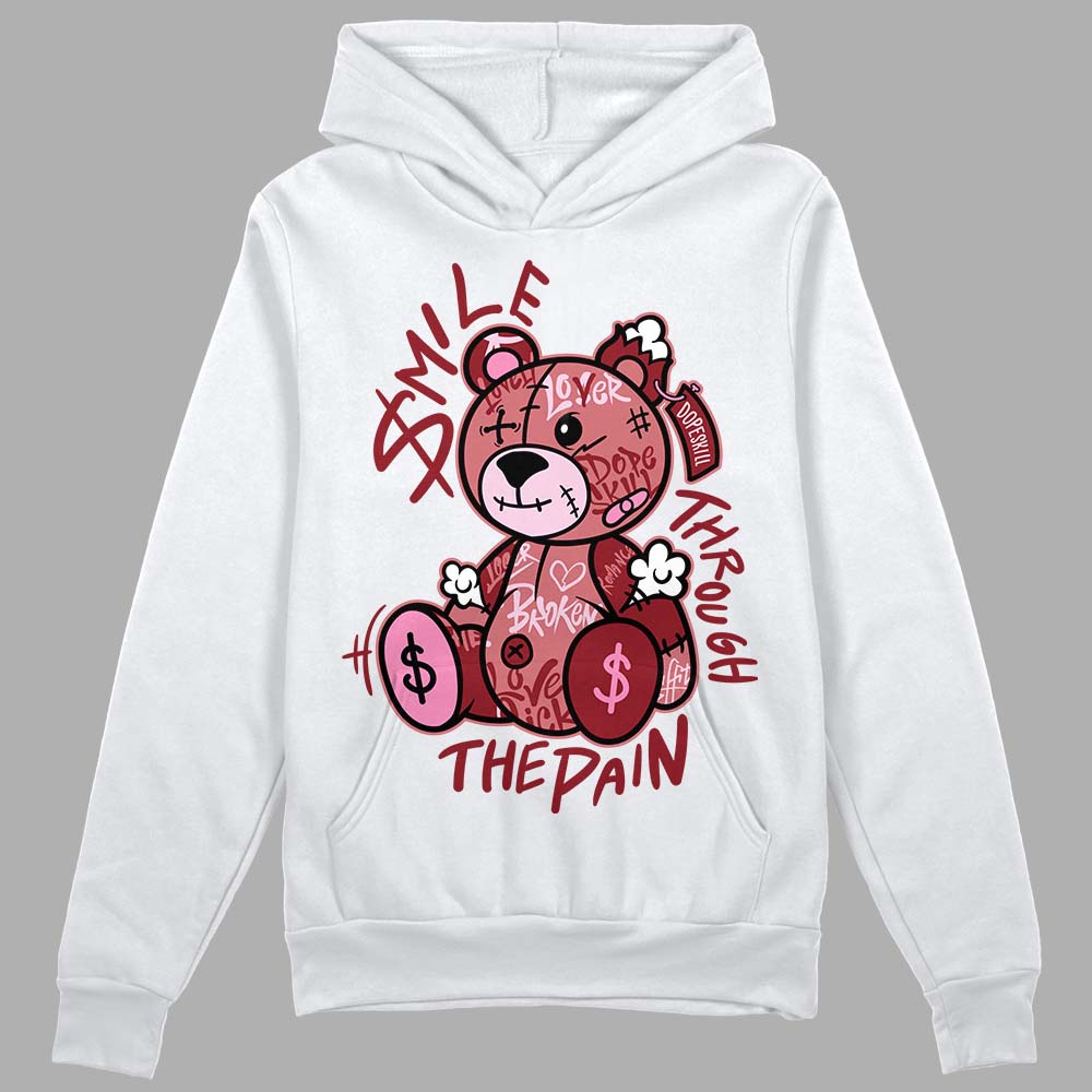 Valentine's Day Collection DopeSkill Hoodie Sweatshirt Smile Through The Pain Graphic Streetwear - White 