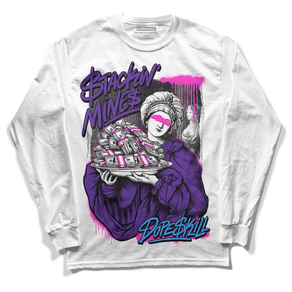 PURPLE Sneakers DopeSkill Long Sleeve T-Shirt Stackin Mines Graphic Streetwear - White