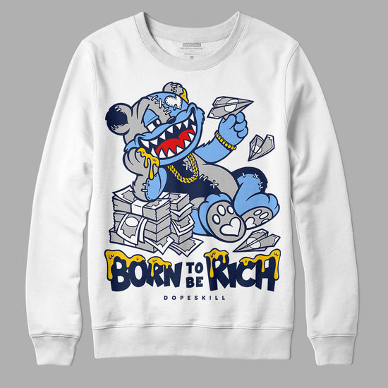 Jordan 5 Midnight Navy DopeSkill Sweatshirt Born To Be Rich Graphic Streetwear