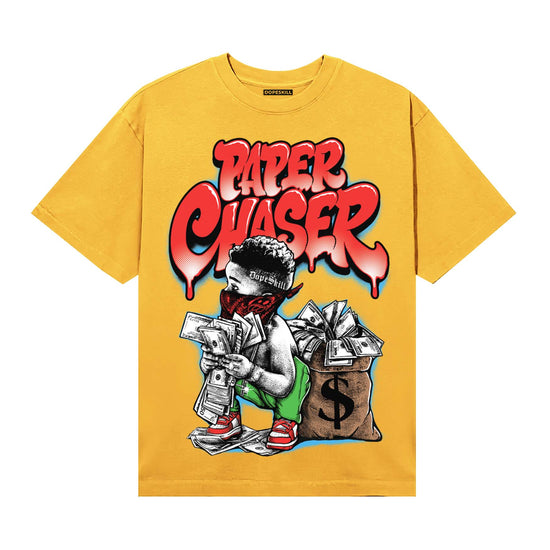 Yellow Sneakers DopeSkill T-Shirt Paper Chaser Boy Graphic Streetwear - Gold